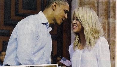 Shakira,Barack Obama,bacio